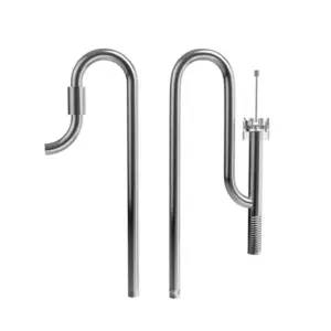 Aquarium Stainless Steel Skimmer Lily Pipes Inflow and Outflow with Spin Skimmer and Adjustable Rod for Aquarium Filter 1/2'' 1