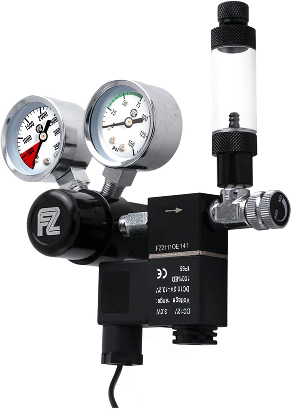 FZONE Dual Gauge CO2 Regulator with Bubble Counter | W21.8