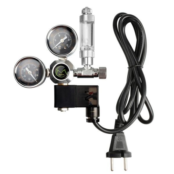 Mufan Dual Gauge Large CO2 Regulator With Solenoid & Bubble Counter – G5/8